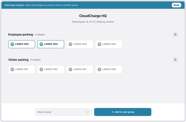 Charger Groups - CloudCharge